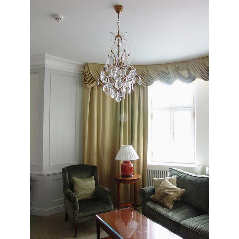 Rococo Chandelier - Light Brass Rococo Style Chandelier in living room