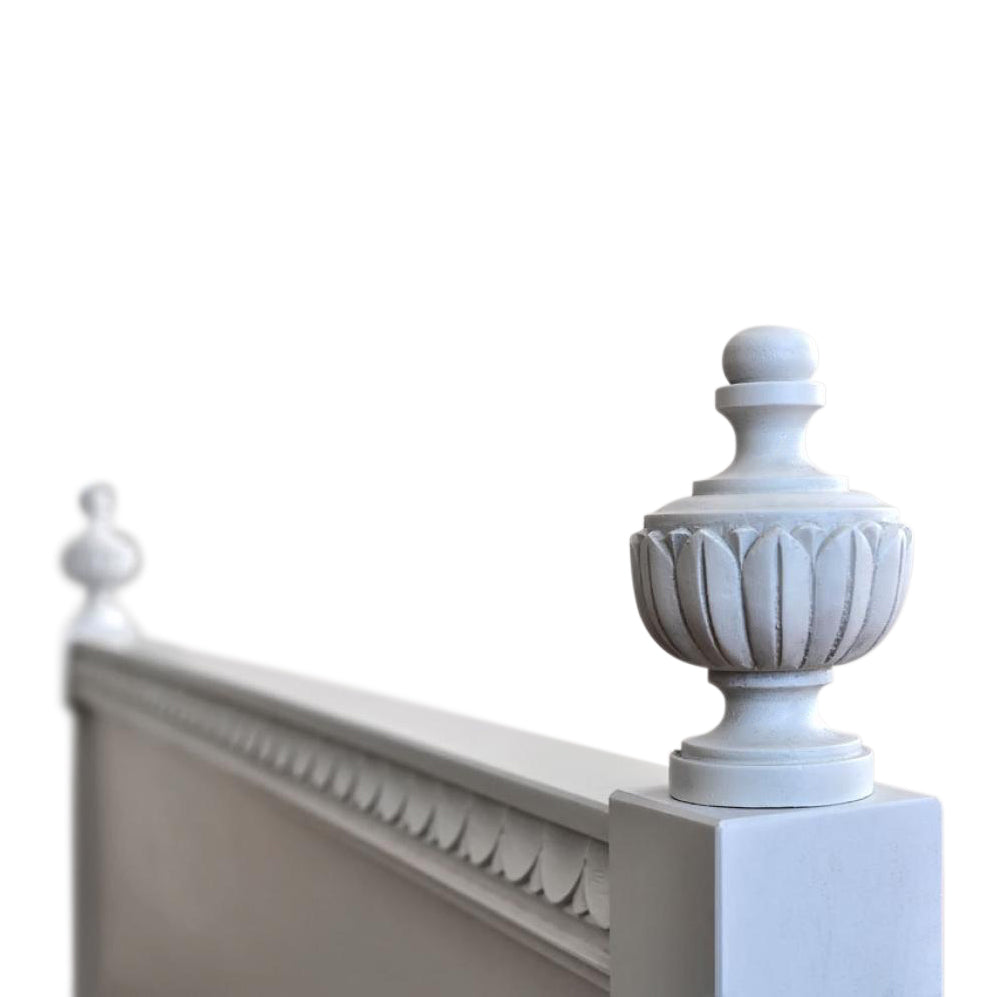 Stockholm Carved Headboard - finial detail