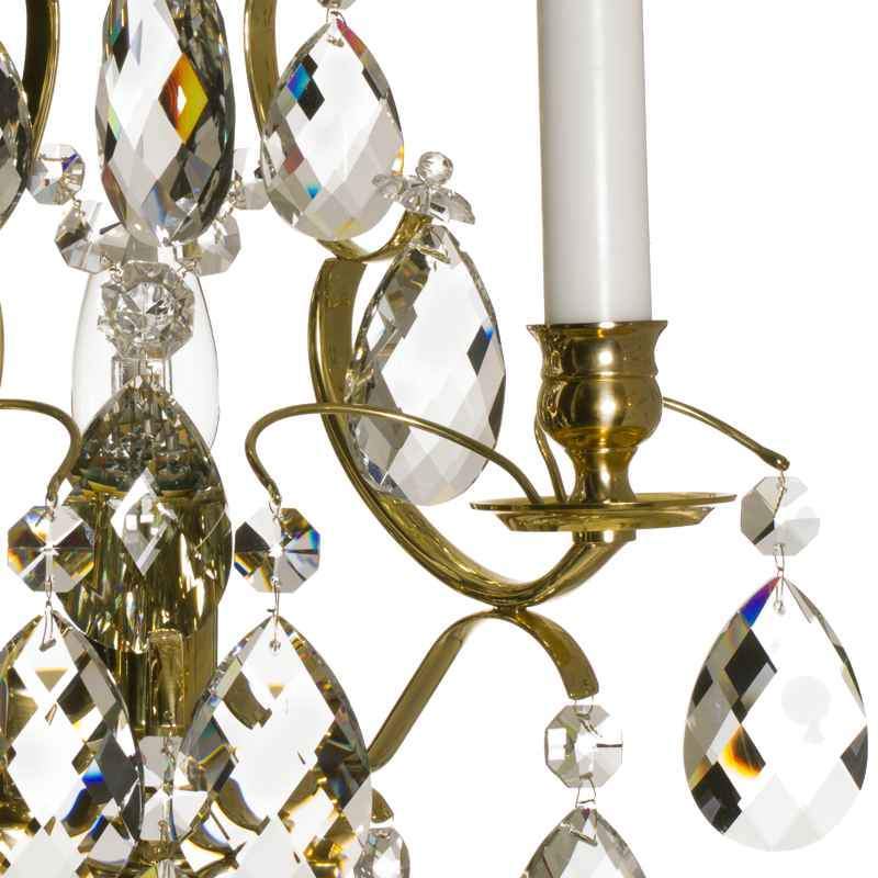 Wall Lights - Crystal Wall Light In Brass, Baroque Style crystal detail