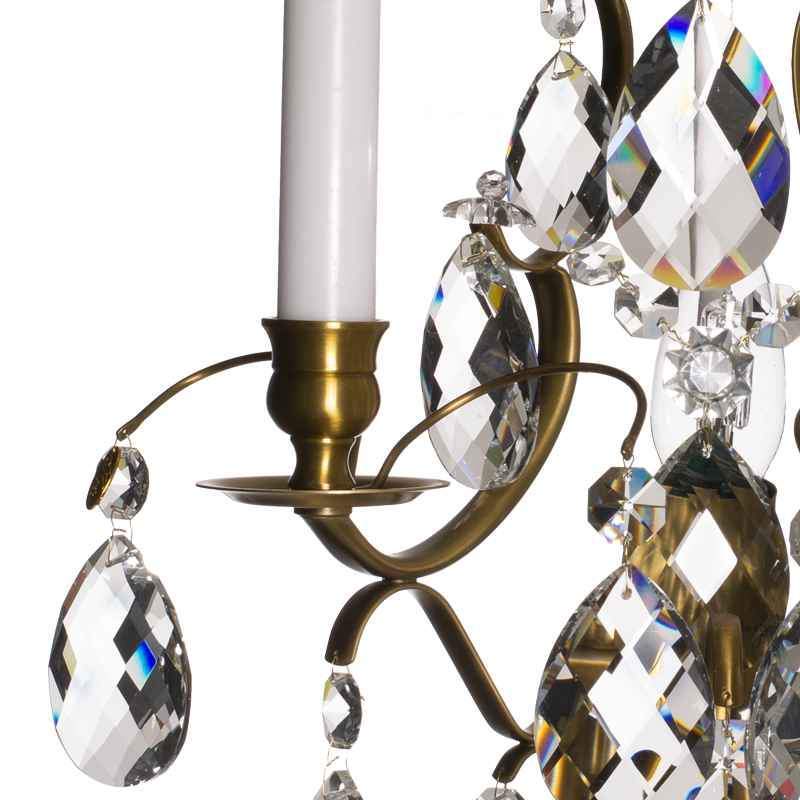 Wall Lights - Crystal Wall Light In Light Brass, Baroque Style crystal details