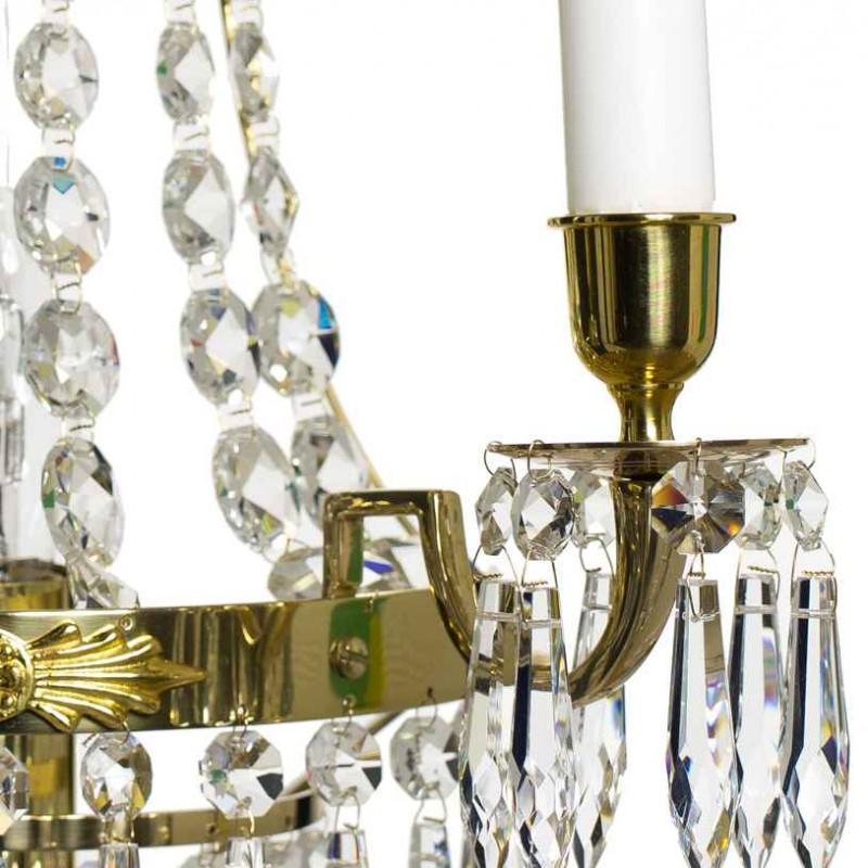 Wall Lights - Crystal Wall Light Polished Brass candle holder